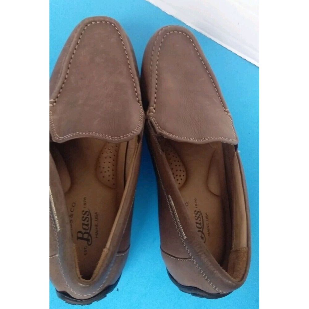 Bass Brown Leather Comfort Driving Loafers Casual Slip-On Moccasins
